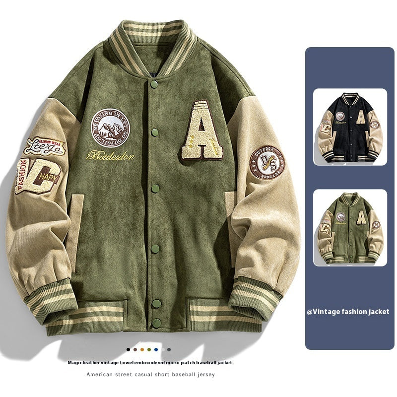 PureFusion Retro Loose Letter Baseball Jacket