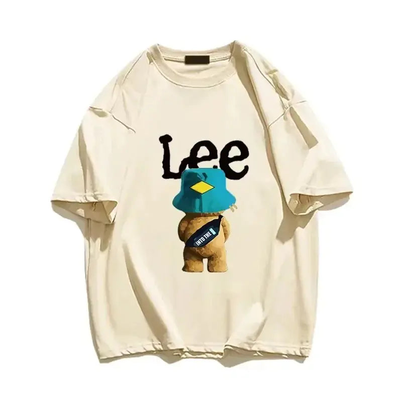 Luxury Cotton T-Shirt with Designer Bear Print for Men/Women