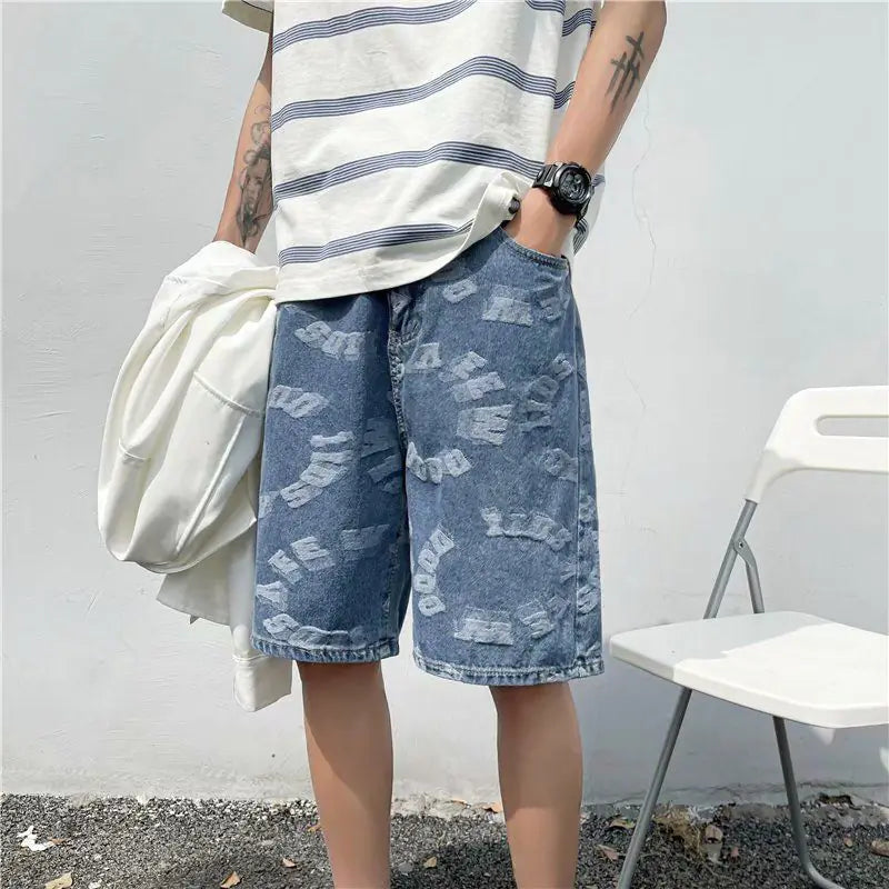 PureFusion Moon-Wash Style Loose Denim Shorts