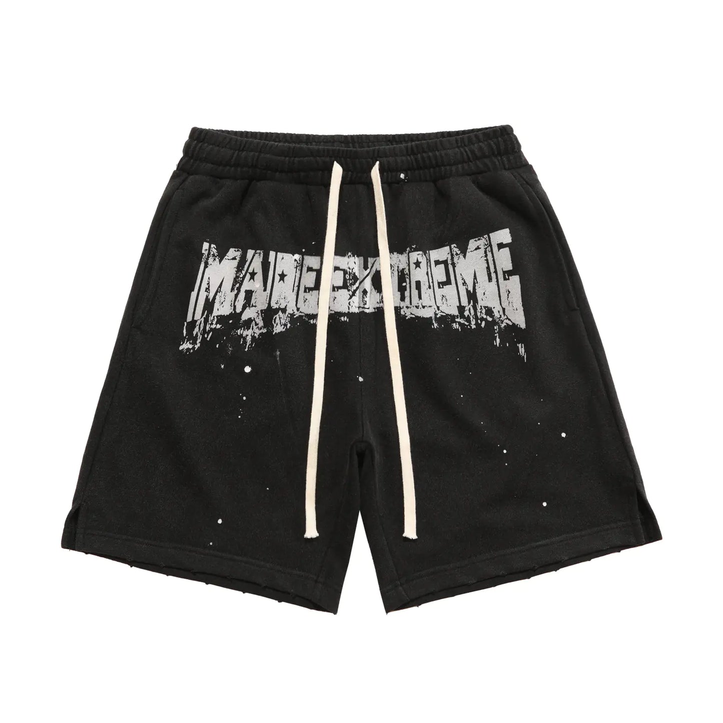 PureFusion Retro Men's Ink Splatter Letter Print Shorts