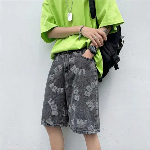 PureFusion Moon-Wash Style Loose Denim Shorts