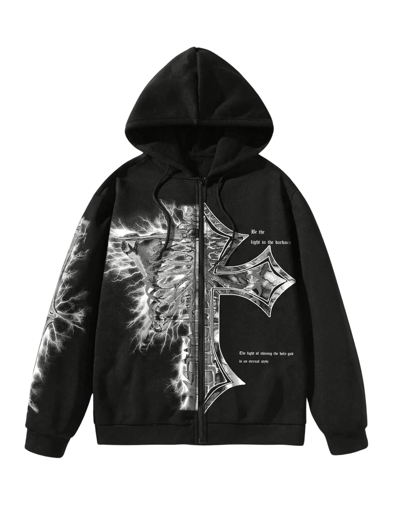 PureFusion Men’s Graphic Zip Up Cross Print Hoodie