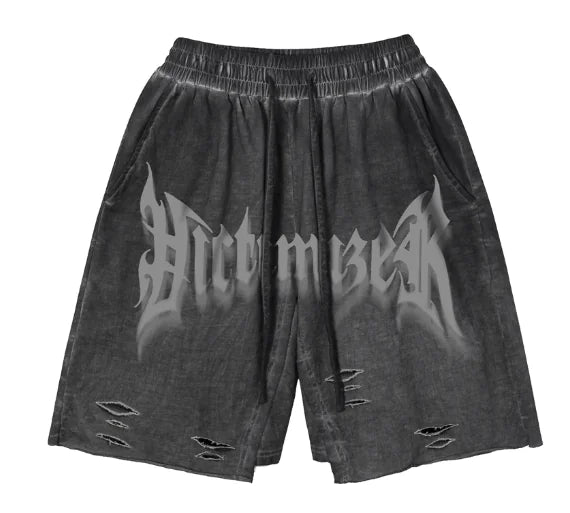 PureFusion Retro Men's Ink Splatter Letter Print Shorts