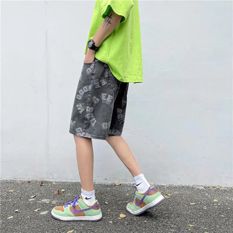 PureFusion Moon-Wash Style Loose Denim Shorts