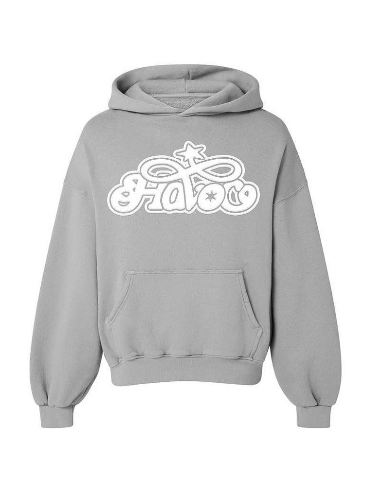 PureFusion Man Solid Color Letter Print Hoodie