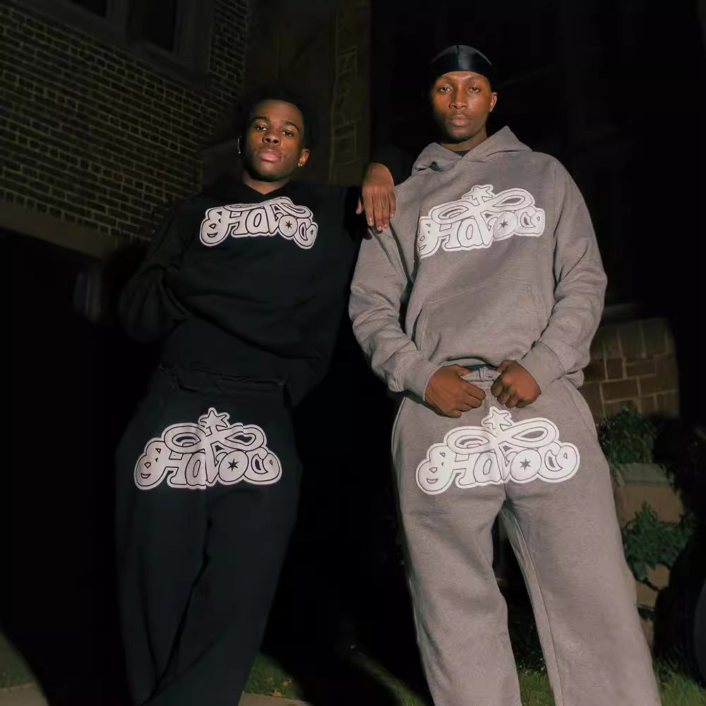 PureFusion Man Solid Color Letter Print Hoodie