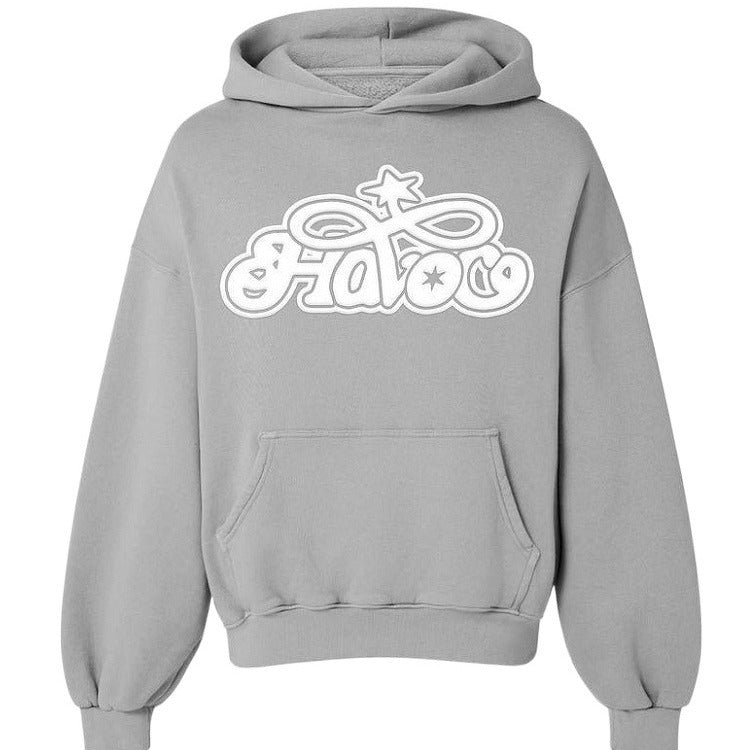 PureFusion Man Solid Color Letter Print Hoodie