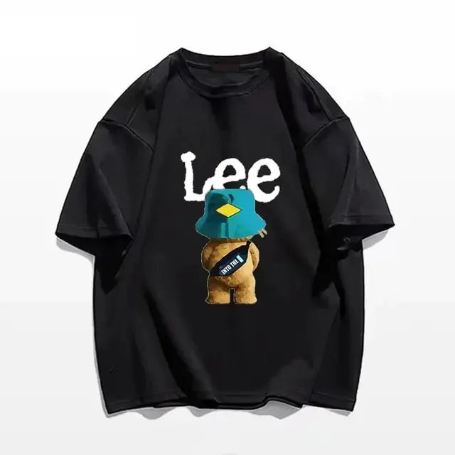 Luxury Cotton T-Shirt with Designer Bear Print for Men/Women