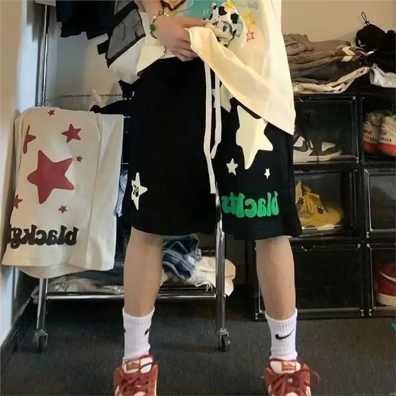 Men's Casual Foam Print Beach Shorts in American Style
