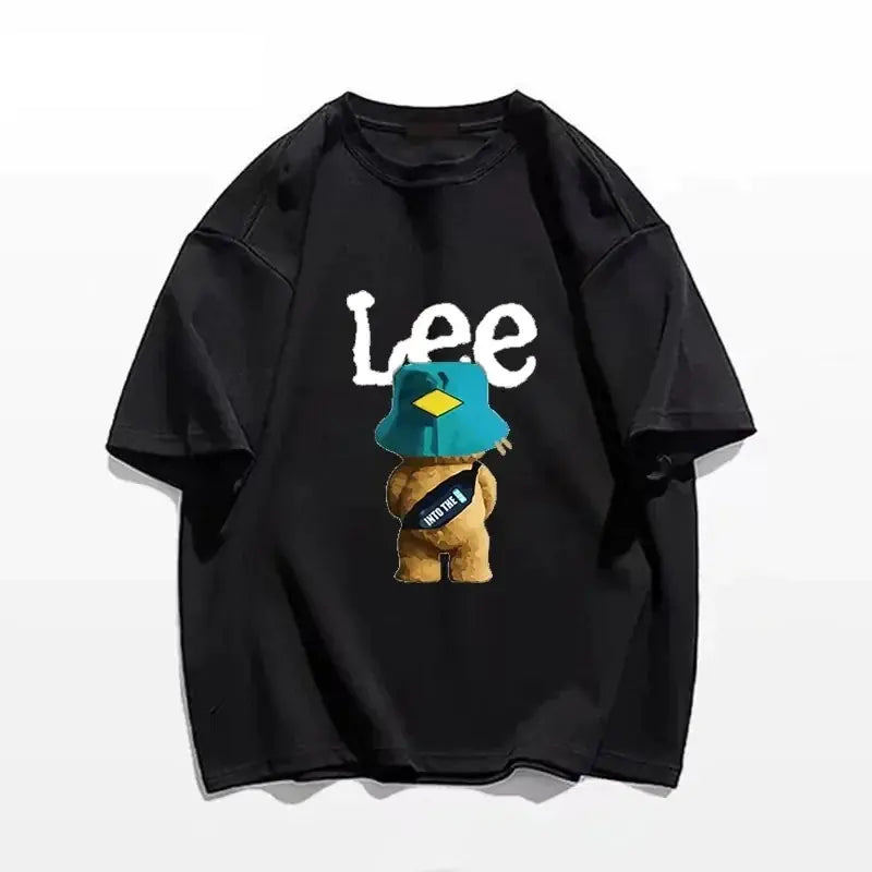 Luxury Cotton T-Shirt with Designer Bear Print for Men/Women