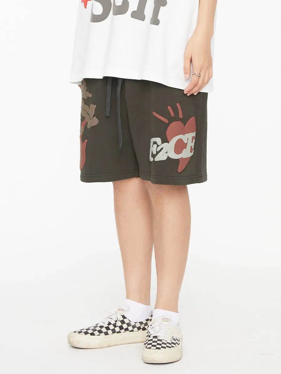 Men's Casual Foam Print Beach Shorts in American Style