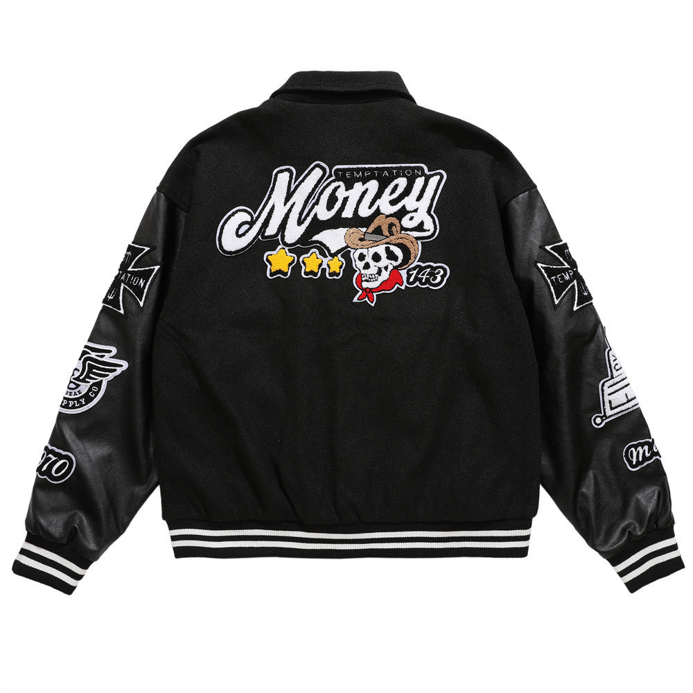 Men's PureFusion Skull Letter Baseball Jacket