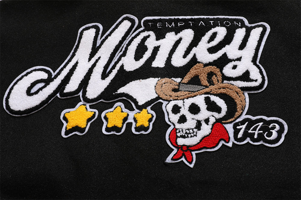 Men's PureFusion Skull Letter Baseball Jacket