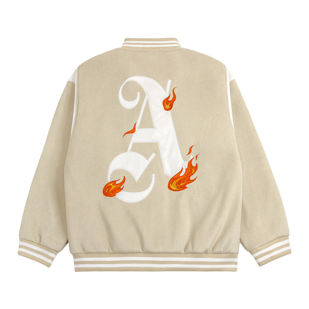 PureFusion Letter Patch Embroidered Baseball Uniform Jacket
