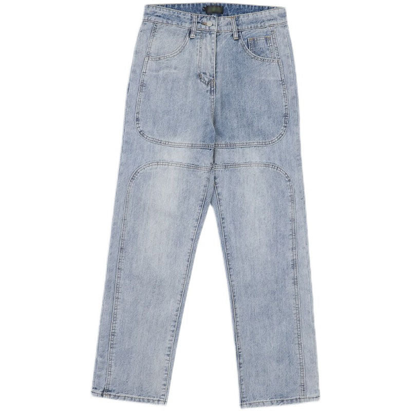 Men’s Straight Retro Washed Jeans