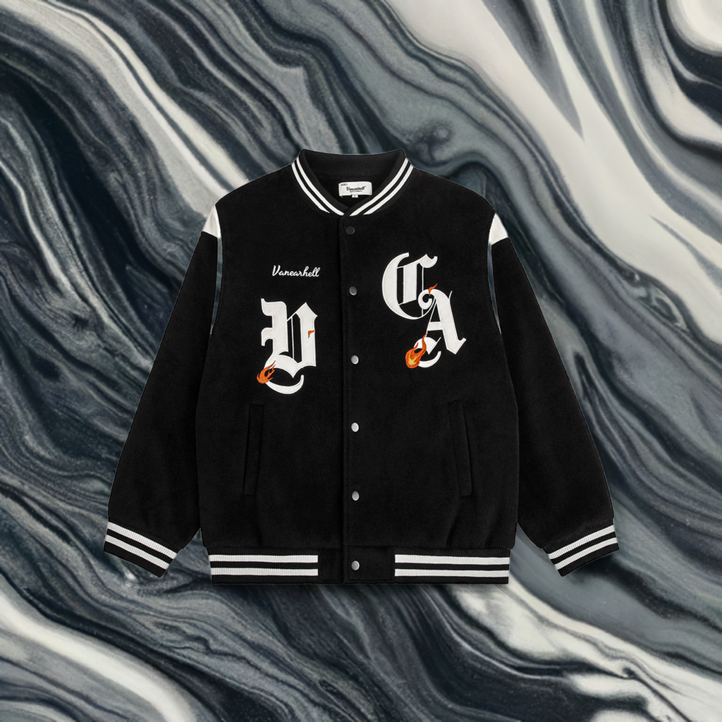 PureFusion Letter Patch Embroidered Baseball Uniform Jacket