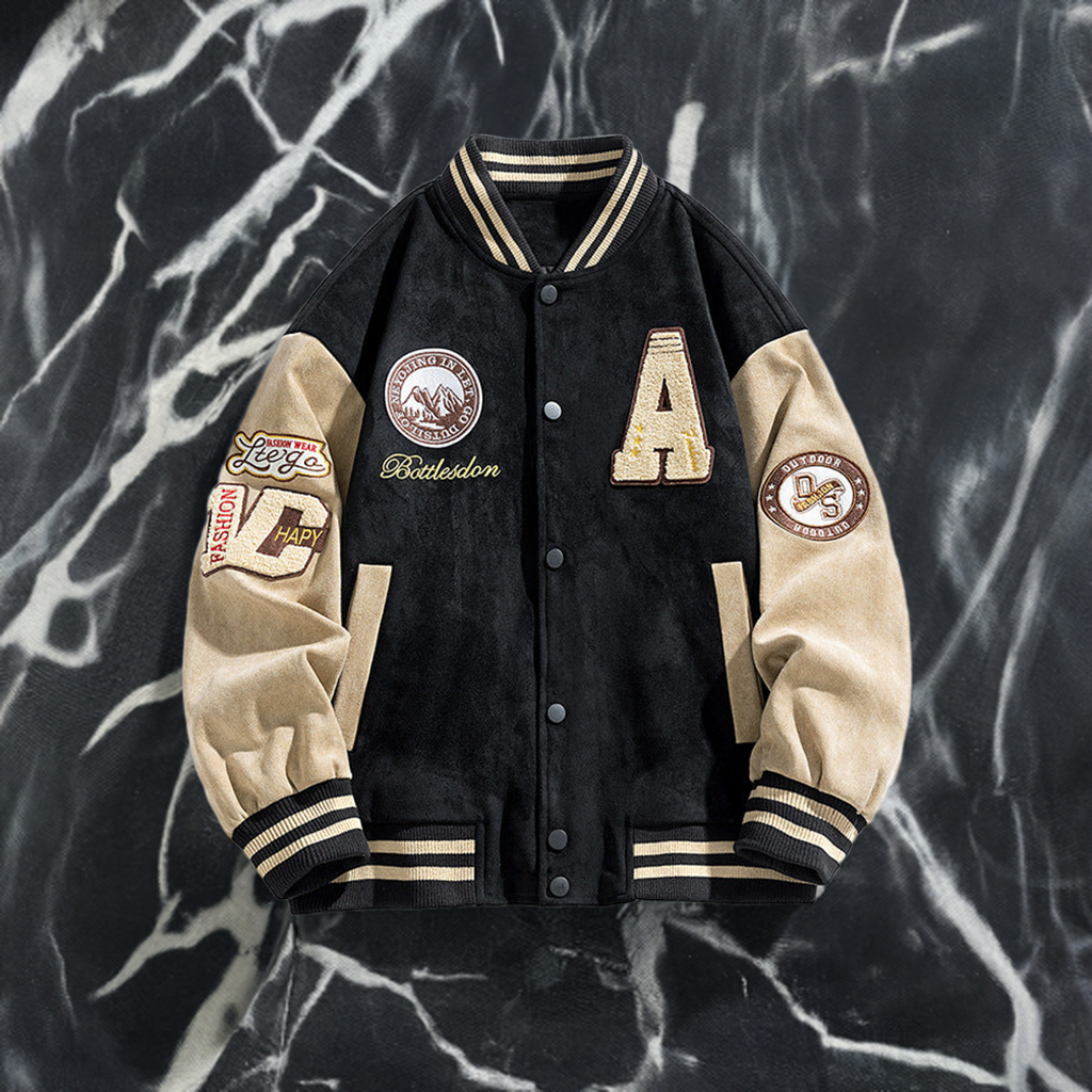 PureFusion Retro Loose Letter Baseball Jacket