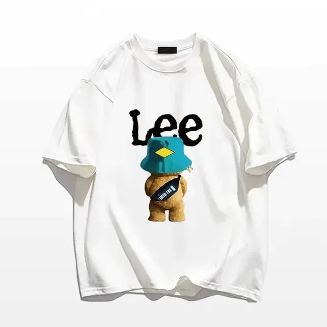 Luxury Cotton T-Shirt with Designer Bear Print for Men/Women