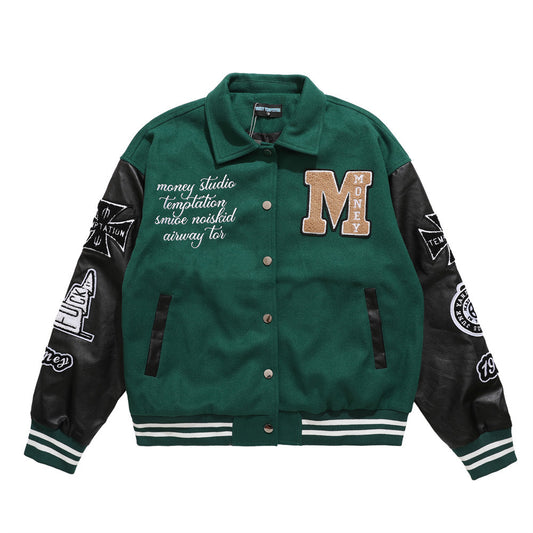 Men's PureFusion Skull Letter Baseball Jacket