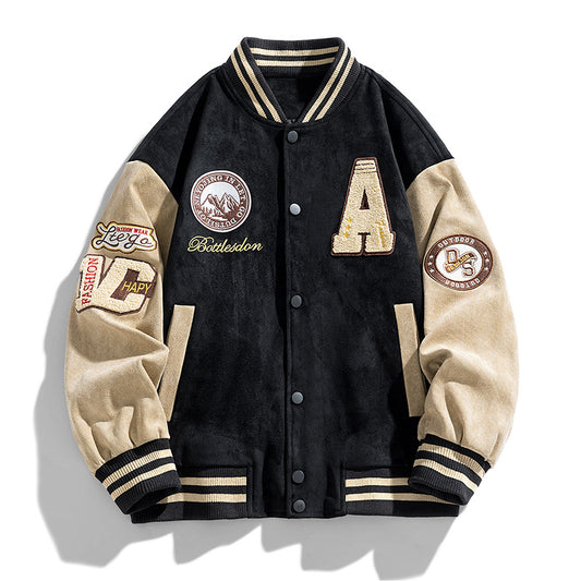 PureFusion Retro Loose Letter Baseball Jacket