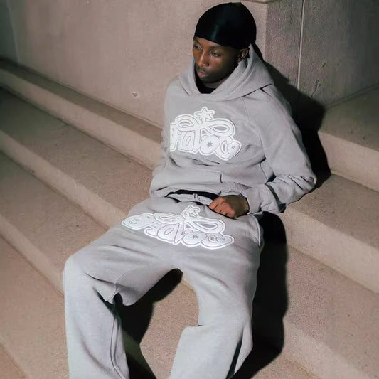 PureFusion Man Solid Color Letter Print Hoodie
