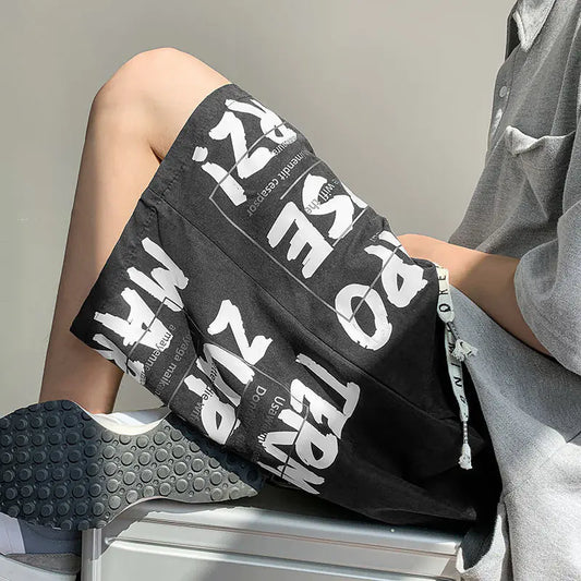 Men's Solid Color Retro Sports Shorts - Ins Street Style
