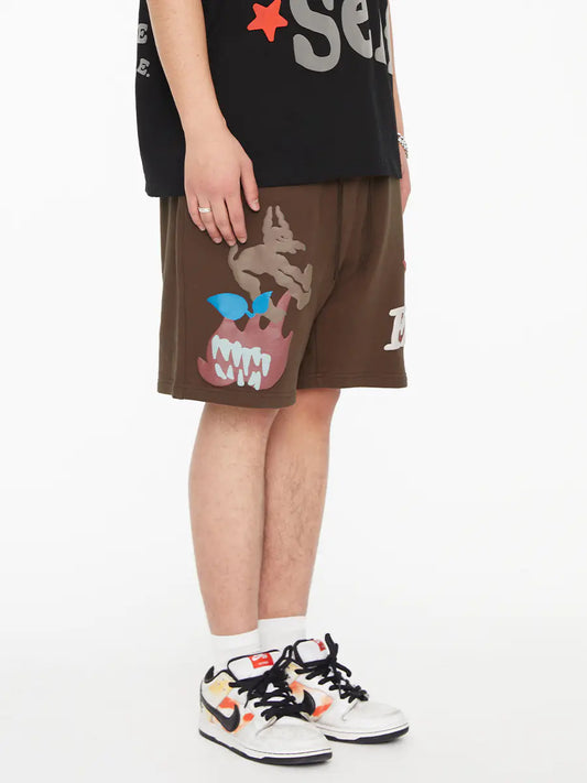 Men's Casual Foam Print Beach Shorts in American Style