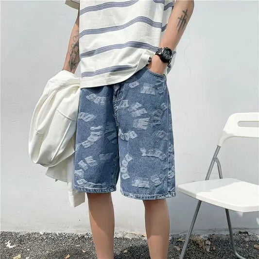 PureFusion Moon-Wash Style Loose Denim Shorts